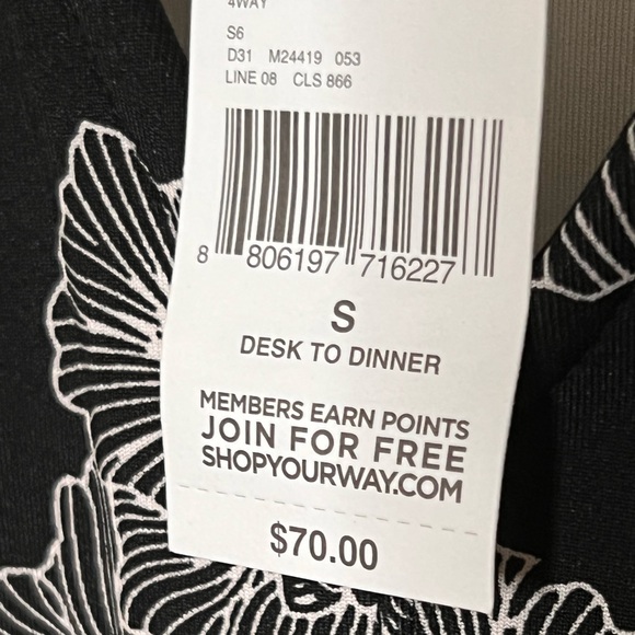 Metaphor Black Fit and Flare Dress with White Floral Design - Picture 5 of 5